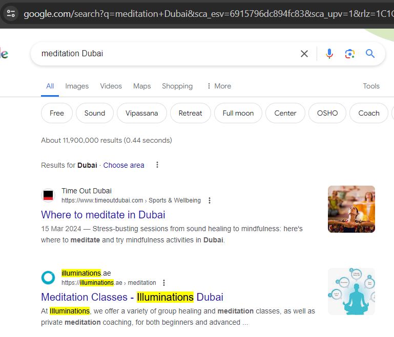 Illuminations Meditation classes Dubai SEO Case Study by Awrange Digita Illuminations Meditation classes Dubai SEO Case Study by Awrange Digita