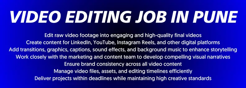 video editor job in pune